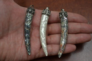 3 Pcs Assort Mother of Pearl Shell Brass Caps Pendant 3"