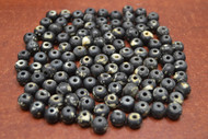 Dyed Black Stripe Round Plain Bone Beads 6mm