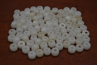 100 Pcs White Pony Crow Glass Beads