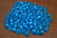 100 Pcs Light Blue Pony Crow Glass Beads