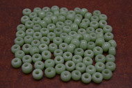 100 Pcs Light Green Pony Crow Glass Beads