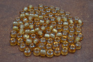 100 Pcs Yellow Pony Crow Glass Beads