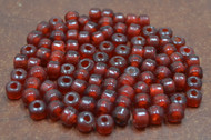 100 Pcs Dark Red Pony Crow Glass Beads