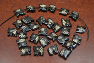 30 Pcs Chocolate Brown Carved Elephant Buffalo Bone Beads 1/2"