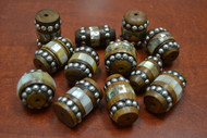 12 Pcs Assort Wood With Mother of Pearl Shell Beads