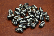 Chocolate Brown Swirl Mudbone Bone Tube Beads 12mm