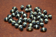 Chocolate Brown Mudbone Stripe Bone Tube Beads 9mm