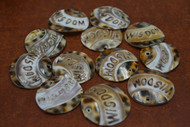 12 Pcs Wisdom Purple Round Tiger Cowrie Shell Charms 1 1/4"