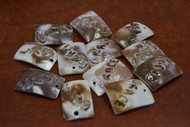 12 Pcs Grace Purple Rectangle Tiger Cowrie Shell Charms 1 1/2"