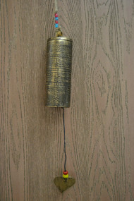 Long Circle Cylinder Handmade Rusty Iron Metal Bell 8"