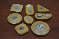 8 Pcs Assort Wood Abalone Shell Buttons