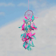 Pink & Turquoise Triple Dream Catcher