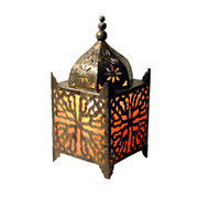 Orange Fabric Moroccan Lamp