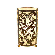 Carved Metal Table Lamp Cream