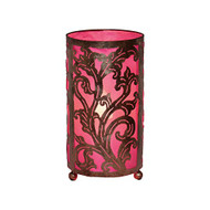 Carved Metal Table Lamp Pink