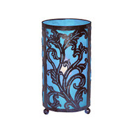 Carved Metal Table Lamp Turquoise