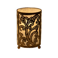 Small Carved Metal Table Lamp Cream