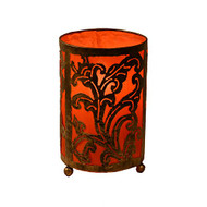 Small Carved Metal Table Lamp Orange