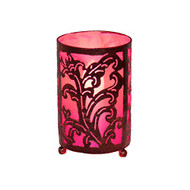 Small Carved Metal Table Lamp Pink