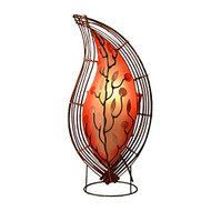 Red Wavy Leaf Capiz Shell Lamp
