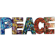 Mosaic Word Wall Plaque PEACE