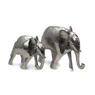 Mother & Baby Metal Elephant