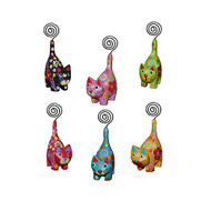 Set Of Six Wooden Cat Photo Holders