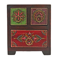 Hand Painted Three Drawer Jewellery Chest