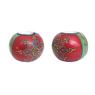 Set of 2 Red Tealight Holders