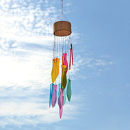 Rainbow Frosted Glass Spiral Fish Wind Chime