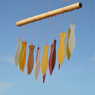 Sunset Frosted Glass Fish Wind Chime