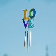 Rainbow Love Stacked Wind Chime Sun Catcher