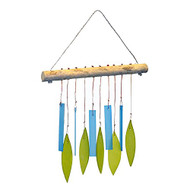 Glass Wind Chime Olive & Turquoise