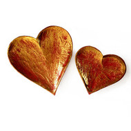 Red Wooden Heart Shaped Dish Set