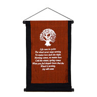 Fabric Message Scroll "Life runs in cycles"