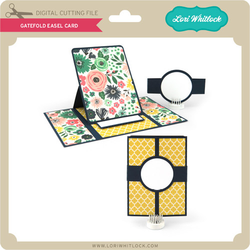 Gatefold Easel Card Lori Whitlock's SVG Shop
