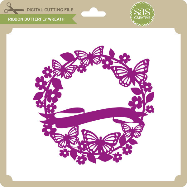 Download Ribbon Butterfly Wreath - Lori Whitlock's SVG Shop