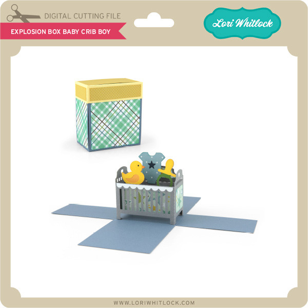 Download Explosion Box Baby Crib Boy - Lori Whitlock's SVG Shop