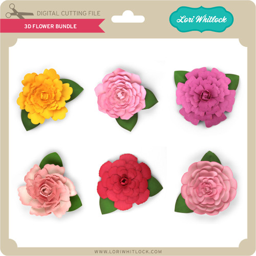 Download 3D Flower Bundle - Lori Whitlock's SVG Shop