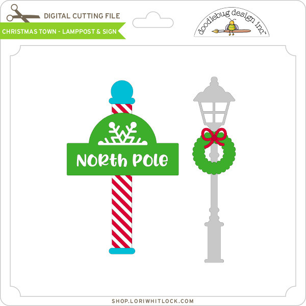 Download Christmas Town Lamppost Sign Lori Whitlock S Svg Shop