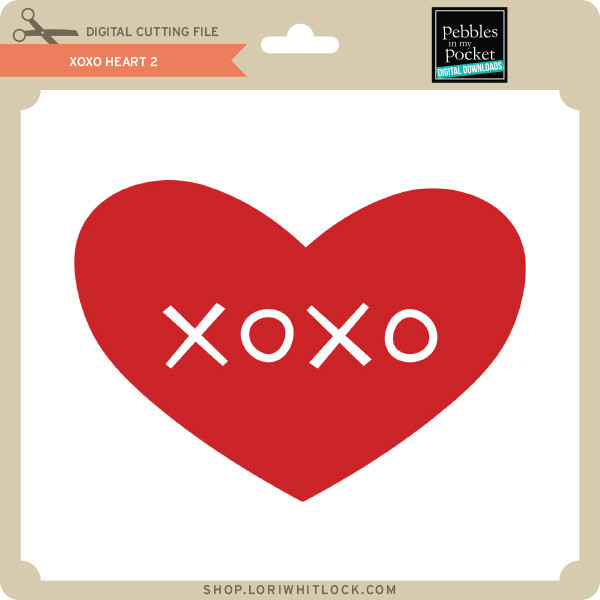 XOXO Heart 2 - Lori Whitlock's SVG Shop