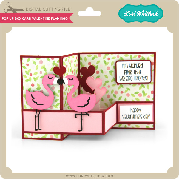 Download Pop Up Box Card Valentine Flamingo - Lori Whitlock's SVG Shop