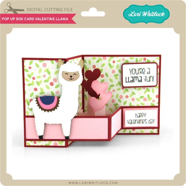 Download Pop Up Box Card Valentine Llama - Lori Whitlock's SVG Shop