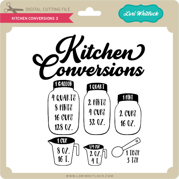 Kitchen Conversion Chart Svg