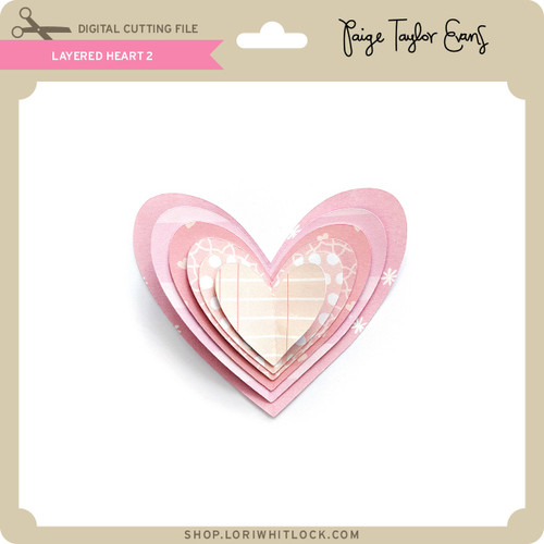 Download Layered Heart 2 - Lori Whitlock's SVG Shop