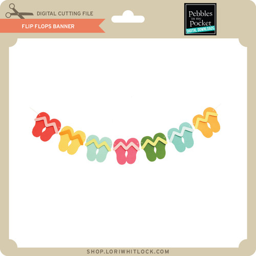 Flip Flops Banner - Lori Whitlock's SVG Shop