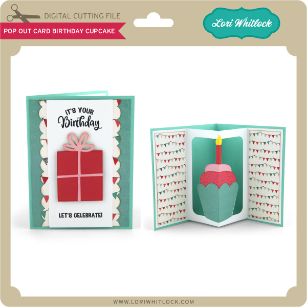Download Pop Out Card Birthday Cupcake - Lori Whitlock's SVG Shop