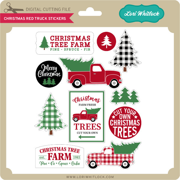 Download Christmas Red Truck Stickers Lori Whitlock S Svg Shop
