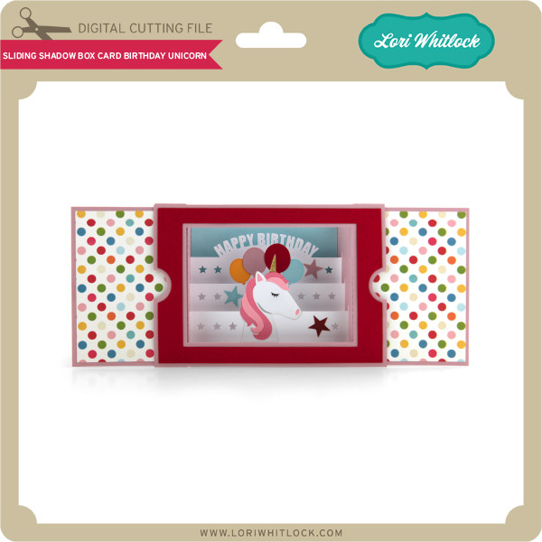 Sliding Shadow Box Card Birthday Unicorn Lori Whitlock S Svg Shop