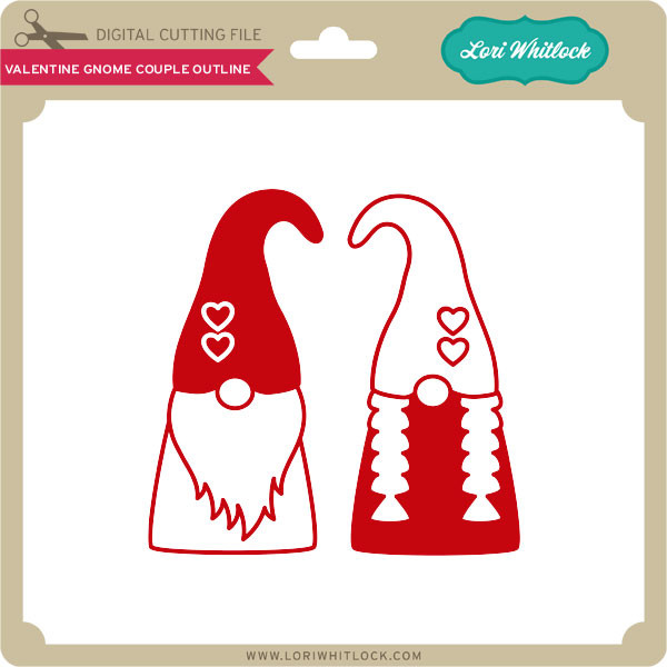 Valentine Gnome Couple Outline Lori Whitlock S Svg Shop